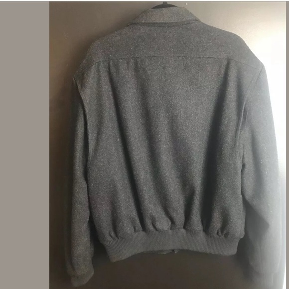 Men’s MEMBERS ONLY 100% Wool Bomber Jacket Winter Coat Gray Heavy Knit Warm Work - Picture 6 of 8